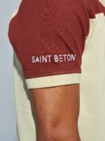 MENS CUT & SEW POLO T-SHIRT – SB PIQUE CN – YELLOW/NAVY/MAROON - Image 2