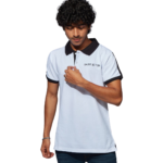 MENS CUT & SEW POLO T-SHIRT – SB PIQUE CN – WHITE NET FOLDED