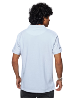 MENS CUT & SEW POLO T-SHIRT – SB PIQUE CN – WHITE/NAVY/MAROON - Image 4