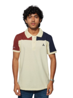 MENS CUT & SEW POLO T-SHIRT – SB PIQUE CN – YELLOW/NAVY/MAROON