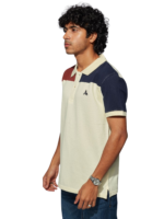 MENS CUT & SEW POLO T-SHIRT – SB PIQUE CN – YELLOW/NAVY/MAROON - Image 4
