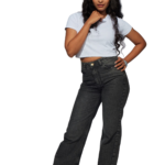 WOMENS BAGGY FIT JEANS ( BLACK ) – SB ESTIVAL BAGGYFIT