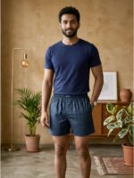Dark blue base with elegant floral print - Image 4
